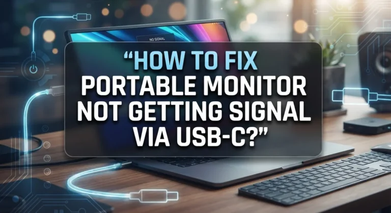 How To Fix Portable Monitor Not Getting Signal Via USB-C?
